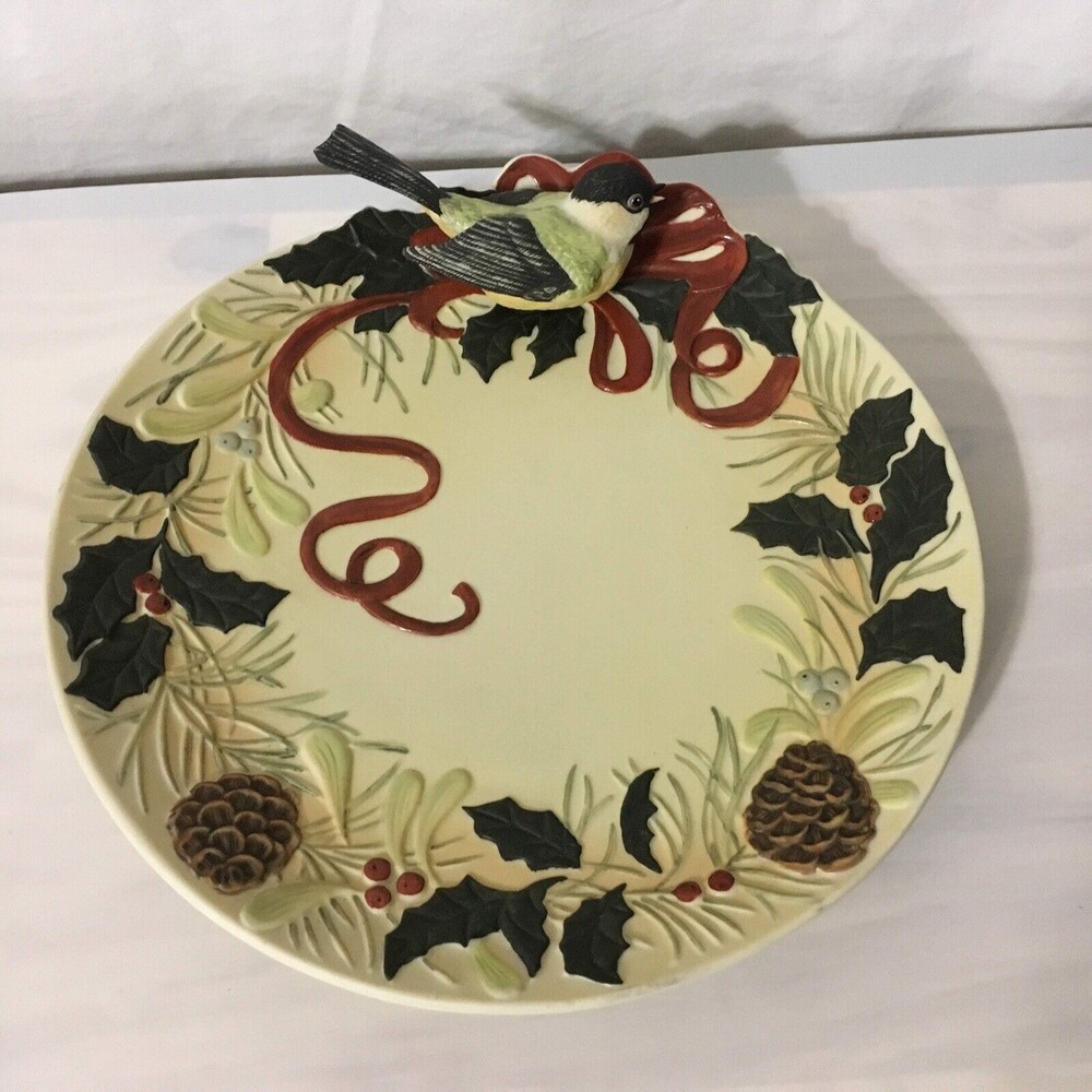 Lenox Winter Greetings Catherine McClung Chickadee Figurine Plate 8.5" - Picture 2 of 7